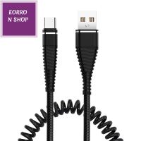 EORRON 1.2ม. สายเคเบิลชนิด C สายชาร์จซิงค์ข้อมูล สายดิจิตอล สาย USB ขนาดเล็ก สายชาร์จด่วน สาย USB สปริง Type C สายชาร์จเร็ว สายข้อมูล สายชาร์จ USB