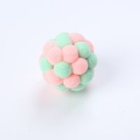 Pet Cat Toy Colorful Handmade Bouncy Ball Kitten Toys Plush Bell Ball Mouse Toy Planet Ball Cat Toys Interactive Pet Supplies