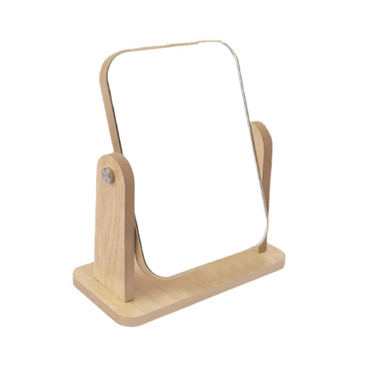 กระจกตั้งโต๊ะทำจากไม้แบบมินิมอลลินเซนกระจกกระจกแต่งหน้าเดสก์ท็อปสำหรับใช้ในครัวเรือนหอพักนักเรียน