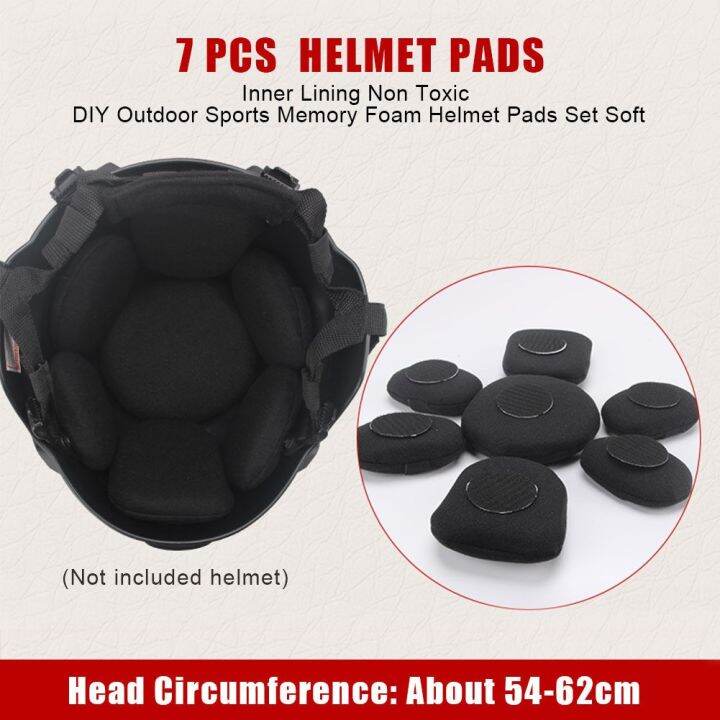 Motorcycle Memory Foam Helmet Pads Black Sponge Soft Tactical