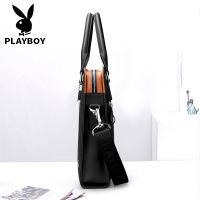 Genuine Leather Business Bag Briefcase Playboy Mens Casual Handbag Shoulder Street Wear Messenger
