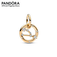 Pandora Taurus zodiac 14k gold-plated dangle with clear cubic zirconia