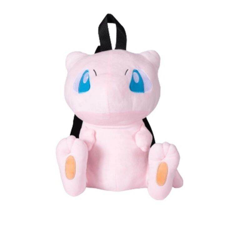 kawaii-pokemon-backpack-plush-suffed-toy-eevee-mew-snorlax-mimikyu-pikachu-bag-soft-schoolbag-kid-gift-doll