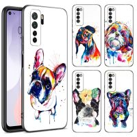 Nana Ko Electron】เคสโทรศัพท์ปั๊กสุนัขบูลด็อกฝรั่งเศสสำหรับ Huawei Nova 7 9 10 SE 5T 7i 9Z Y90 Mate 10 20 30 Lite 40 50 Pro 50E เคสสีดำ TPU