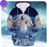 【xzx180305】Personalized Name Bright Wolf Moon 3D Hoodie All Over Print Mother Gift Best Price 14