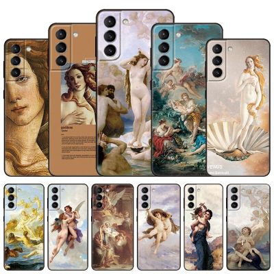 Art Painting The-Birth-Of-Venus Phone Case For Samsung Galaxy S22 Pro S21 S20 FE Ultra S10 Lite S10 S10E S9 S8 Plus Black Cover Phone Cases