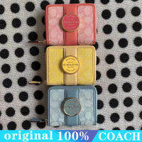 Dompet Koin ผ้าใบโลโก้กระเป๋าสตางค์สั้นสำหรับผู้หญิงตัวอย่างคลาสสิคกระเป๋าใส่เหรียญ8323