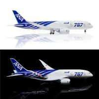 ANA All Nippon Airways Boeing 787 Dreamliner Airplane Model with LED Light (Touch or Sound Control) Plane for Decoration  ทำด้วยเหล็อัลลอย มีขาตั้งโชว์ให้