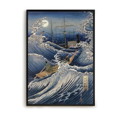 ญี่ปุ่น Great Wave Wall ตกแต่งโปสเตอร์สำหรับตกแต่งบ้านภาพวาดผ้าใบภายในภาพวาดโปสเตอร์สำหรับ Wall Art เหมาะสำหรับห้องนั่งเล่น,ห้องนอน,และตกแต่งสำนักงาน