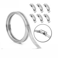 12.7MM Width Stainless Steel 304 Worm Clamp Hose Clamp Strap with Fasteners Adjustable DIY Hose Clamp Ducting Clamp