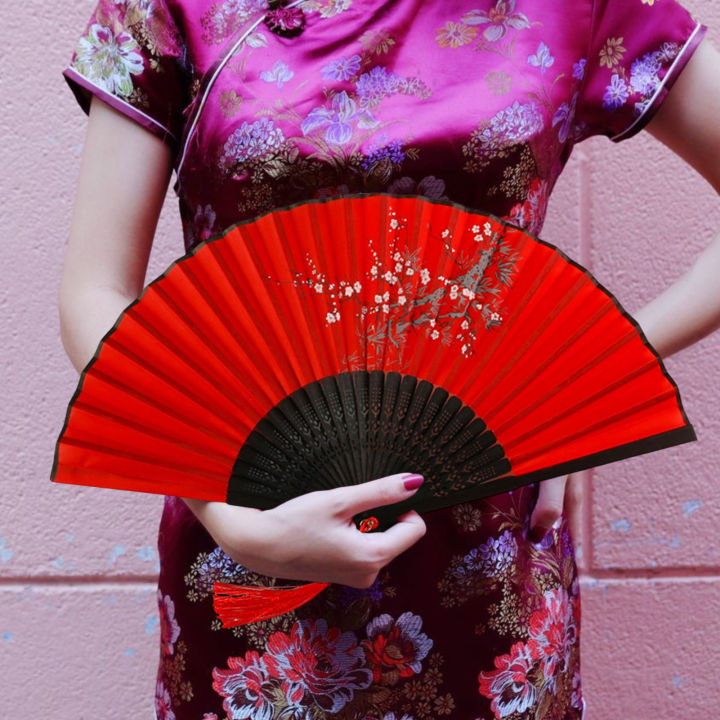 พัดด้ามไม้ไผ่-sablon-bunga-ผ้าไหมเทียมยืดหยุ่นแบบไม่มีเสี้ยนพัดจีนหนึ่งชิ้นของขวัญไม่เหมือนใครสำหรับงานเทศกาล