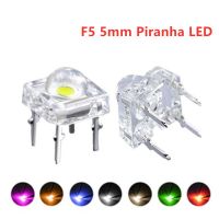 50pcs F5 5mm Piranha LED White RED Orange RGB Pink Bule Green Yellow Amber Clear LED Diode Light Emitting Diodes 4-pins DiodesElectrical Circuitry Par