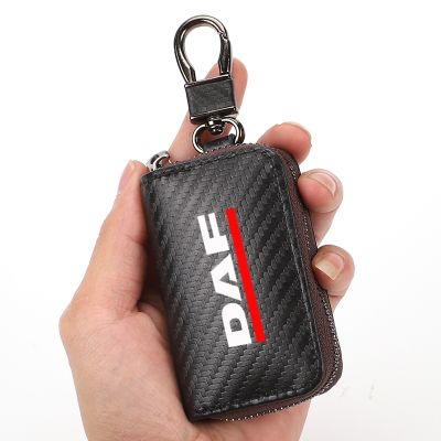 ✑❧☜ For DAF XF 95 105 CF LF VAN Car Accessories Carbon Fiber Car Key Case Men Ladies Key Storage Bag
