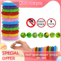 Kocoo 5pcs Anti mosquito สร้อยข้อมือกันแมลงกันน้ำแถบข้อมือเกลียว