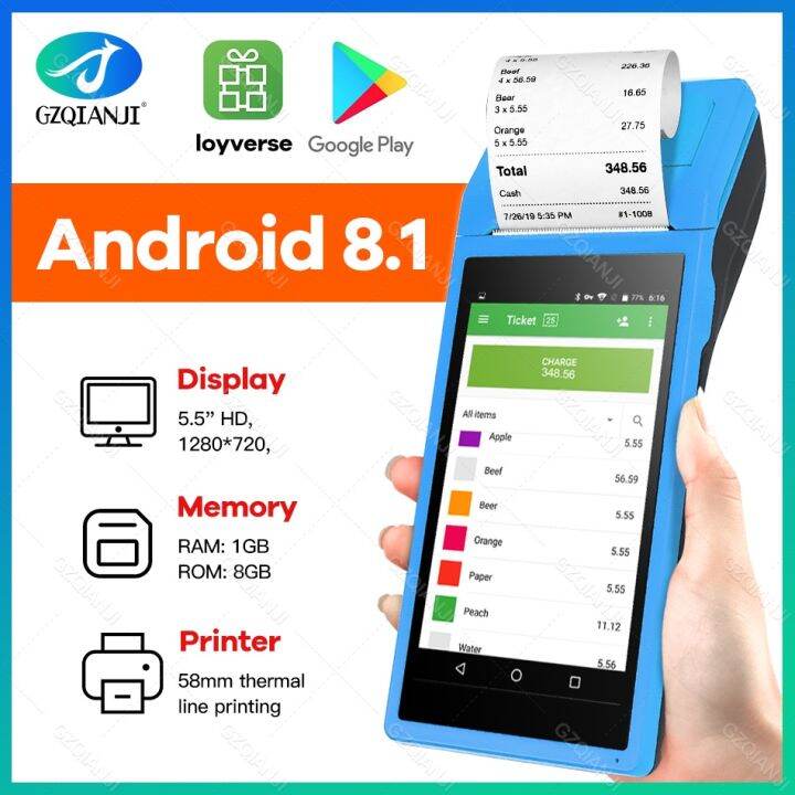 Pda POS Terminal Thermal Handheld bluetooth Printer 58mm Android Rugged