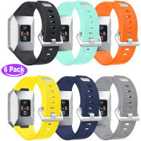 DLTECH 6Pack Bands ใช้งานร่วมกับ Fitbit Ionic,แถบซิลิโคนพร้อมห่วงยึด,ซิลิโคนอ่อนสายยืดกีฬาเปลี่ยนสายรัดข้อมือสำหรับนาฬิกาข้อมือไอออนิก