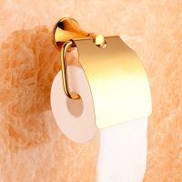 ✒✼☂ Solid brass copper luxury gold bathroom toilet paper holder golden Paper roll holder Bathroom accessories