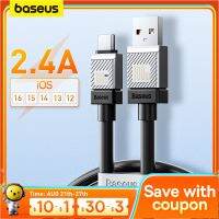 Baseus สาย USB 2.4A สำหรับสายชาร์จเร็วขนาดเล็ก14 13 12 11 Pro Max Ipad 8 7สายเครื่องชาร์จยูเอสบี