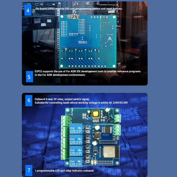 pcbfun-แหล่งจ่ายไฟ-ac-dc-esp32-wifi-bt-ble-โมดูลรีเลย์สี่ทิศทางบอร์ดพัฒนา-esp32ห้อง