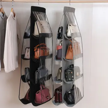 Buy Hanging Closet Organiser With 5 Shelves Black Online - Double R Bags