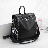 2020 New Women Genuine Leather Backpack Rivet Backpack Female Travel Bag Teenage Girls Fashion Schoolbag