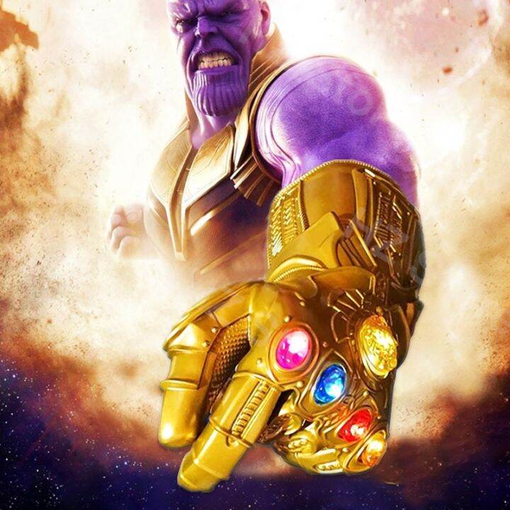 Thanos Infinity Gauntlet Light Glove Cosplay LED Stones Kids Adult Weapon Carnival Costume Halloween Props