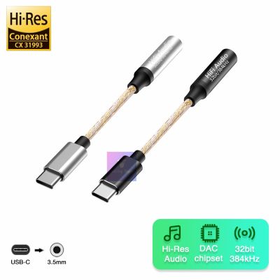 HiFi DAC USB Type C to 3.5mm Headphone Jack Audio Adapter 32bit 384kHz Digital Decoder AUX Converter for iPad Pro S21 Pixel