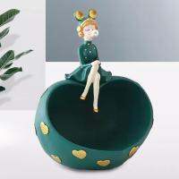 Loviver Girl เรซิ่นรูปปั้น Figurine ประติมากรรมตู้ผู้ถือ Entrance Storage Box