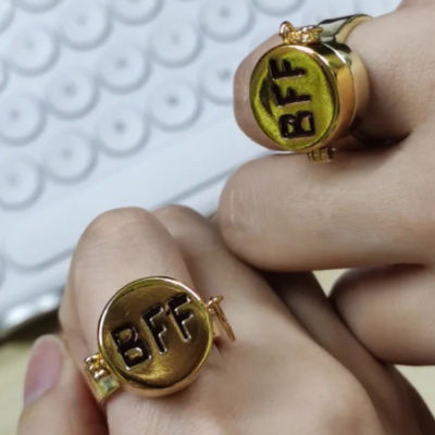 แหวนคู่อนิเมะปลาดาวแพททริกสปินเนอร์ทอง Cincin Persahabatan น่ารัก BFF 2วงแหวนเพื่อนกันตลอดไป