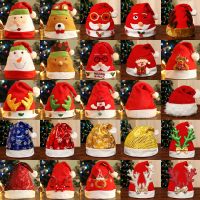 Christmas Hat Adult Children Cartoon Cap Navidad New Year Gift Santa Snowman Deer Christmas Decoration Hat Party Carnival Cap