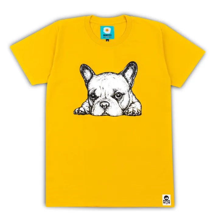 coollision-เสื้อยืดสกรีนลาย-น้องหมาเฟรนช์บูลด็อกเหงาๆ-เสื้อสกรีน-เสื้อลายหมา-unisex