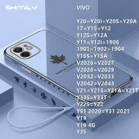 สำหรับ VIVO Y17 Y16 Y15 Y15A Y12 Y11 Y12i 1901 1902 1904 1906 Y19 Y20 Y20i Y20S Y20S Y12S Y12A V2026 V2027 V2028 V2029 V2032 V2033 V2042 V2043 Y21S Y21A Y21T Y33T Y22S Y22 Y31 2021 Y51 2020 Y35 แฟชั่นใบเมเปิ้ลชุบโทรศัพท์กรณี