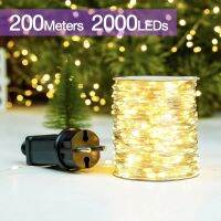 200Ｍ Christmas Lights Outdoor Fairy Lights Led String Garden Party for Room Cute Bedroom Wedding Decoration Garland Holiday 2022