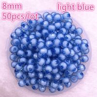 New 50pcs 8mm Faceted Earth 15 Colors Acrylic Loose Spacer Beads for Jewelry Making DIY celet