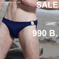 กางเกงว่ายน้ำสีกรมท่าอะไหล่เงิน navy blue SWIMMING SUIT WITH SILVER HARDWEAR