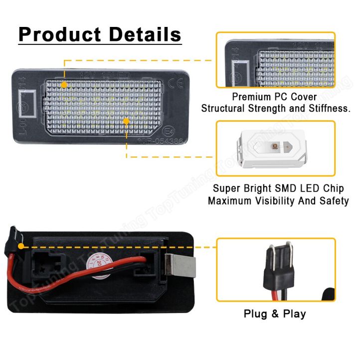 สำหรับเฟียต500x-2014-2015-2016-2017-2018-2019-led-ป้ายทะเบียนแผ่นเรืองแสง2ชิ้น-canbus-ไม่มีข้อผิดพลาดอะไหล่รถยนต์