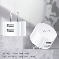 5V 2.1A Mini Round Dual USB Charger Quick Charge Mobile Phone Charging Adapter Wall Charger Travel Mobile Phone Accessories Shoes Accessories