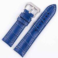 Mens leather strap 20mm 22mm 24mm 26mm Suitable for Panerai strap blue leather vintage cowhide handmade custom pin buckle