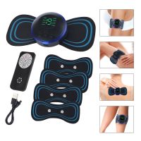 ZZOOI Portable Mini Electric Neck Massager with 5/1Pcs Massage Sticker Cervical Massage Stimulator Pain Relief Back Meridian Massager