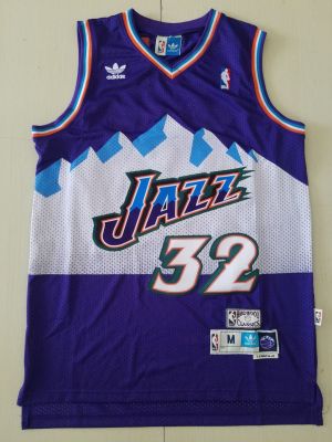 Ready Stock 2022 2023 Newest Authentic Basketball Jersey Mens Utah Jazz 32 Karl Malone Hardwood Classics Purple Jersey