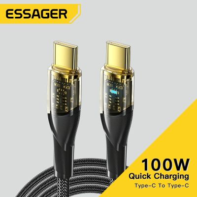 Essager สายชาร์จเร็ว100W USB C ไปยัง USB C,PD สายชาร์จเร็วสำหรับ Macbook iPad ซัมซุงฮัวเหว่ยเสี่ยวหมี่สาย POCO 5A Type C