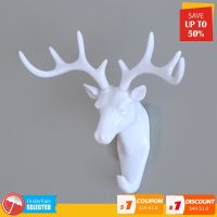 1pc 3D Antler Hook American Home Decoration Accessories Creative Deer Head Traceless Key Holder Wall Hook Coat Hanger Minimalist Picture Hangers Hooks