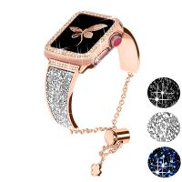 ☃☈☜ Luxury Diamond Strap for Apple Watch Band 41mm 40mm 38mm 49 44 42 45 mm Women Stainless Steel Bracelet iwatch 8 7 6 se 5 4 Ultra