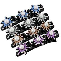 【cw】 1pcs Sparkling Stone Braided Hair Clip With Plait Bangs Bands Twist Hairpin Fabric 1