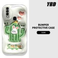 เคสโทรศัพท์มีลายคลื่น YBD สำหรับ OPPO A31 2020 A8ต้นกระบองเพชรน่ารักและรูปแบบกระต่ายวัสดุซิลิโคนกล้องคุ้มครองเต็มรูปแบบ