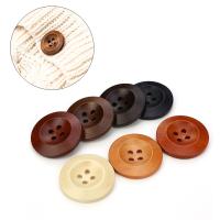 【YF】۞  50pcs Color Buttons Sewing Diy Crafts Scrapbooking 4 Hole Round Wood Coat Accessories