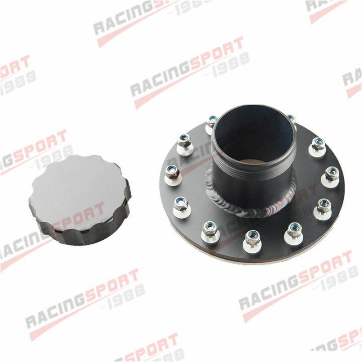 billet-aluminium-12-bolt-flange-fuel-cell-เติมอย่างรวดเร็ว-filler-neck-amp-cap-black