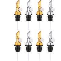 8 Pcs Weighted Stainless Steel Pourer Glide Pourer Free Flow Liquor Bottle Spouts Set Olive Oil Dispenser