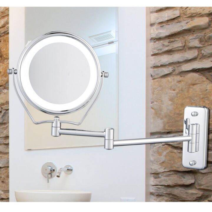 6inch Folding Vanity Mirror Bathroom Retractable Mirror LED with Lamp