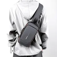 Mens cross-body bag motorcycle bag password anti-theft chest bag กระเป๋าผ้าสะพายข้าง กระเป๋านักรียนสีดำ ผ้า กระเป๋าเป้สะพายหลังผ้าใบความจุขนาดใหญ่นักเรียนมัธยมต้นขนาดเล็กสดกระเป๋าเป้สะพายหลังแนวโน้มกระเป๋านักเรียนเกาหลี